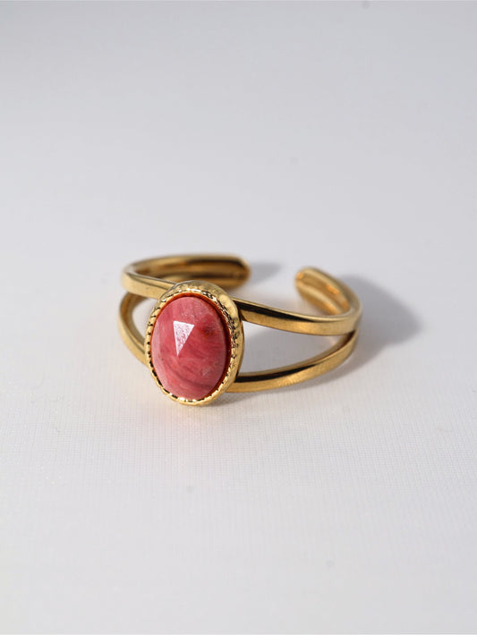 Portimao Rhodochrosite ring — natural stone | NOEVAH