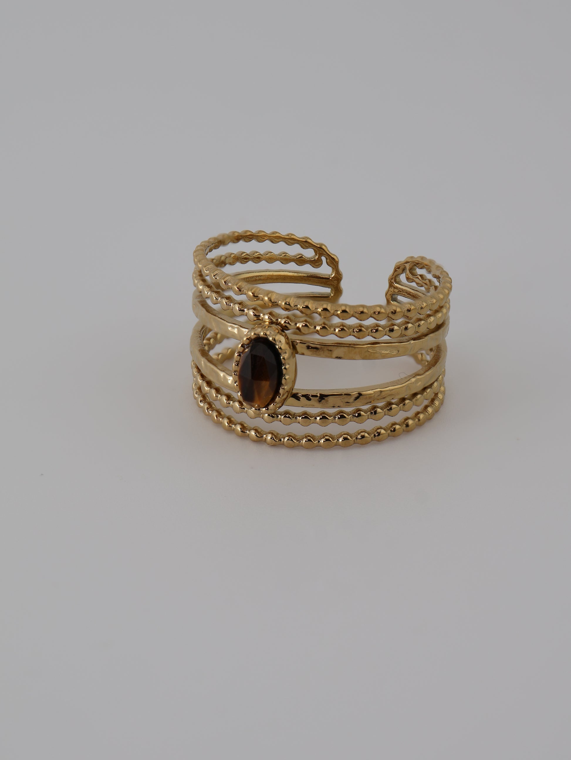 Lagos Tiger Eye ring — natural stone | NOEVAH