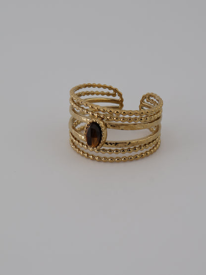 Lagos Tiger Eye ring — natural stone | NOEVAH