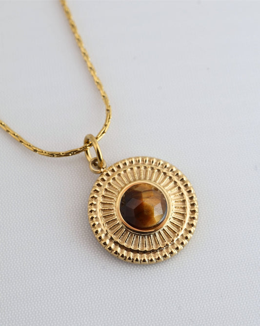 Camelia Tiger Eye necklace — natural stone | NOEVAH