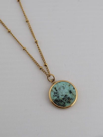 Juna African Turquoise necklace — natural stone | NOEVAH