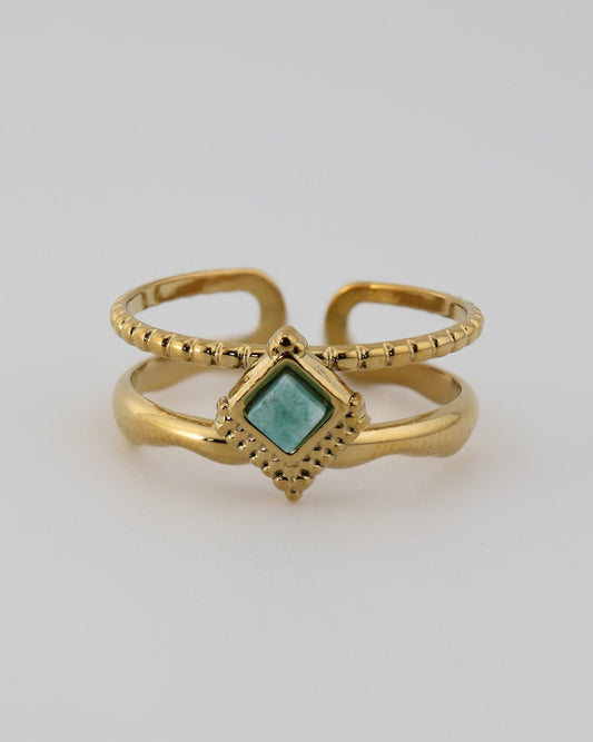 Mykonos Amazonite ring — natural stone | NOEVAH
