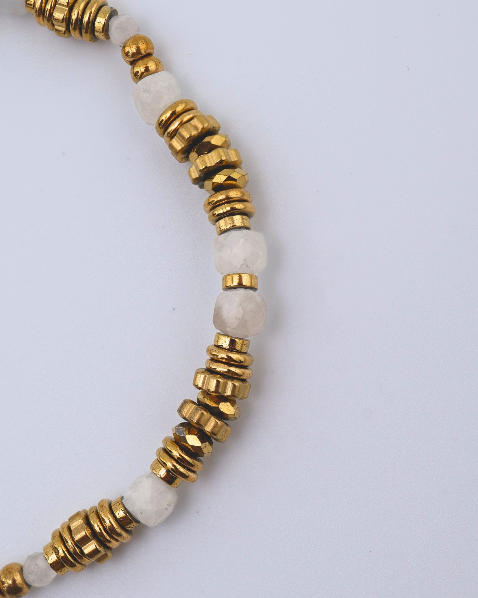 Bohemia White Jade bracelet — natural stone | NOEVAH