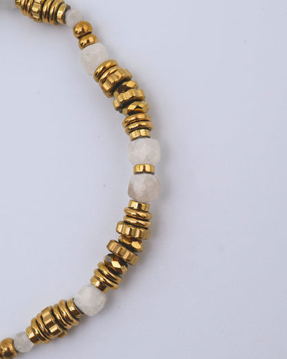 Bohemia White Jade bracelet — natural stone | NOEVAH