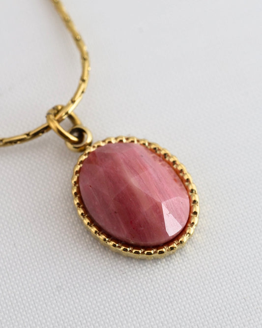 Portimao Rhodochrosite necklace — natural stone | NOEVAH