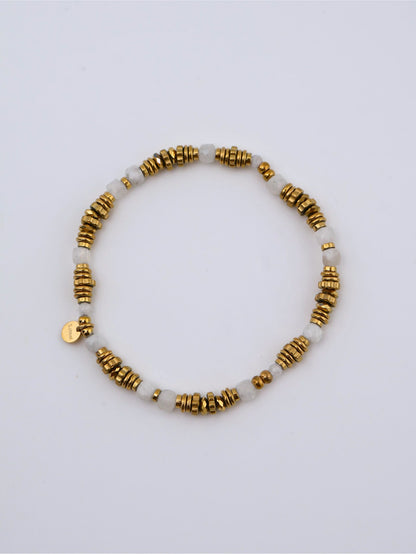 Bohemia White Jade bracelet — natural stone | NOEVAH
