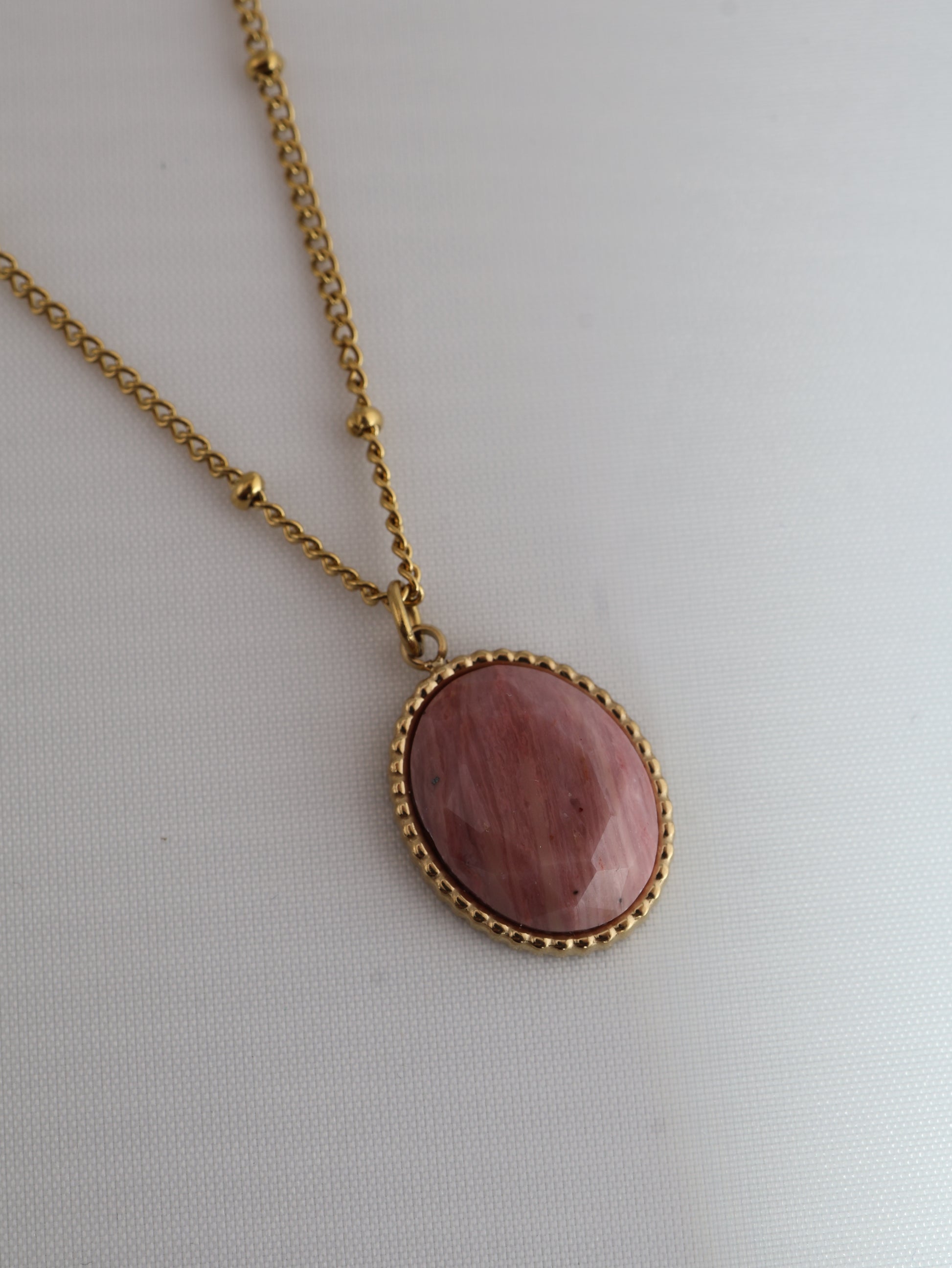 Portimao Rhodochrosite necklace — natural stone | NOEVAH
