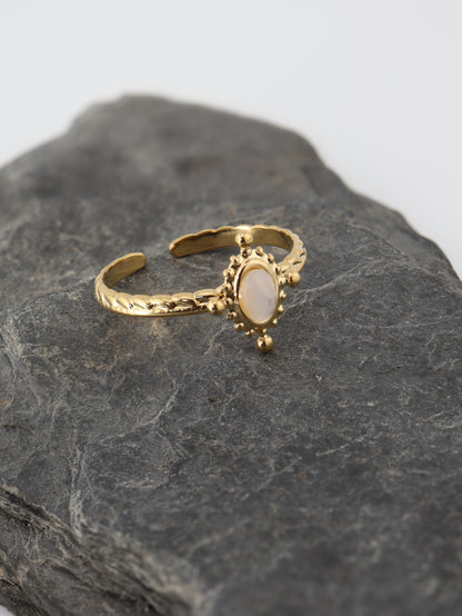 Lisboa Mother of Pearls ring — natural stone | NOEVAH