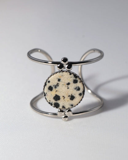 Amalfi Dalmatian Jasper Silver ring — natural stone | NOEVAH
