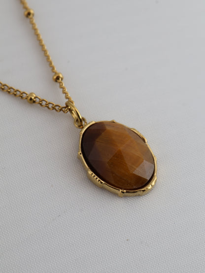 Portimao Tiger Eye necklace — natural stone | NOEVAH