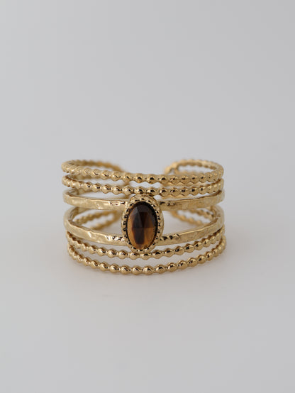 Lagos Tiger Eye ring — natural stone | NOEVAH