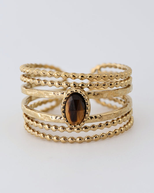 Lagos Tiger Eye ring — natural stone | NOEVAH