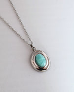 Amalya Amazonite Silver necklace — natural stone | NOEVAH