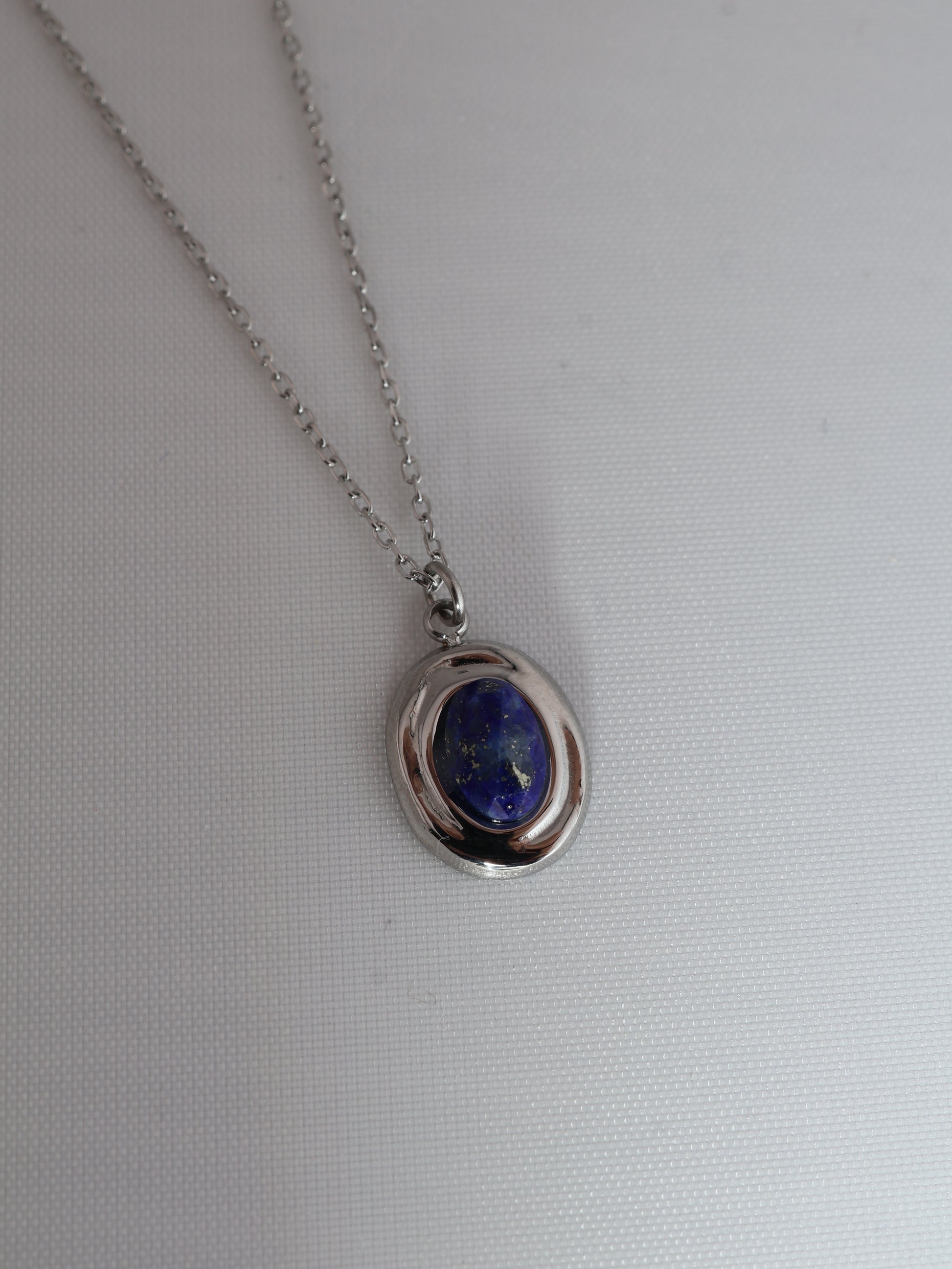 Amalya Lapis Lazuli Silver necklace — natural stone | NOEVAH