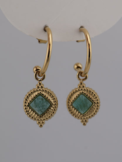 Boucles d'oreilles EIVISSA turquoise africaine NOEVAH