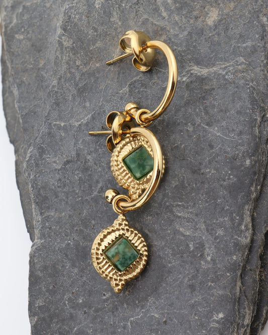 Eivissa African Jade earrings — natural stone | NOEVAH