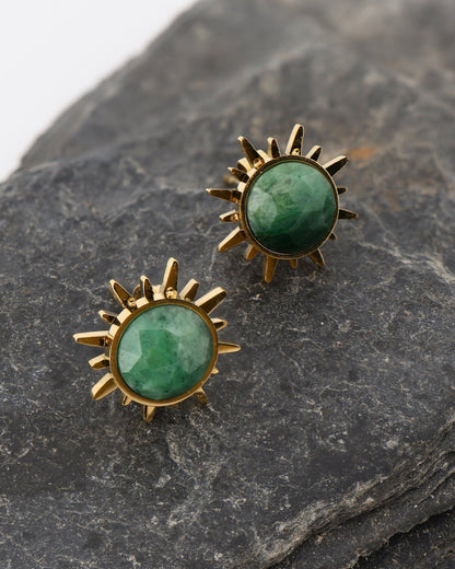Elios African Jade earrings — natural stone | NOEVAH