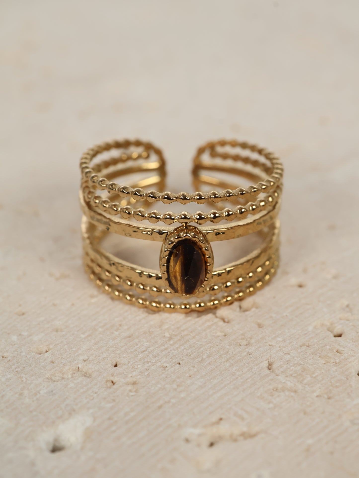 Lagos Tiger Eye ring — natural stone | NOEVAH
