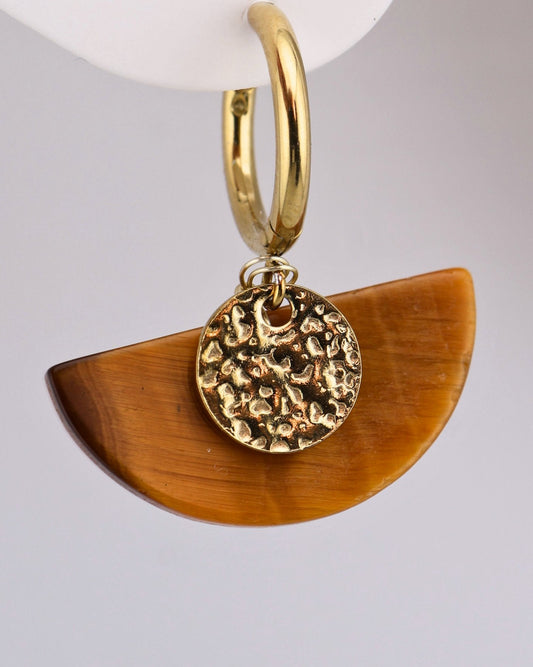 SAI Tiger Eye earrings — natural stone | NOEVAH