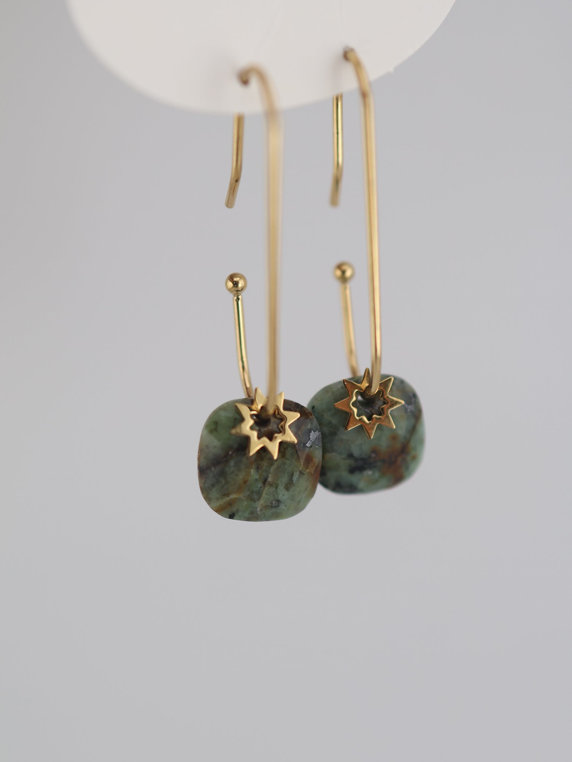 Boucles d'oreilles VIOLETTE turquoise africaine NOEVAH